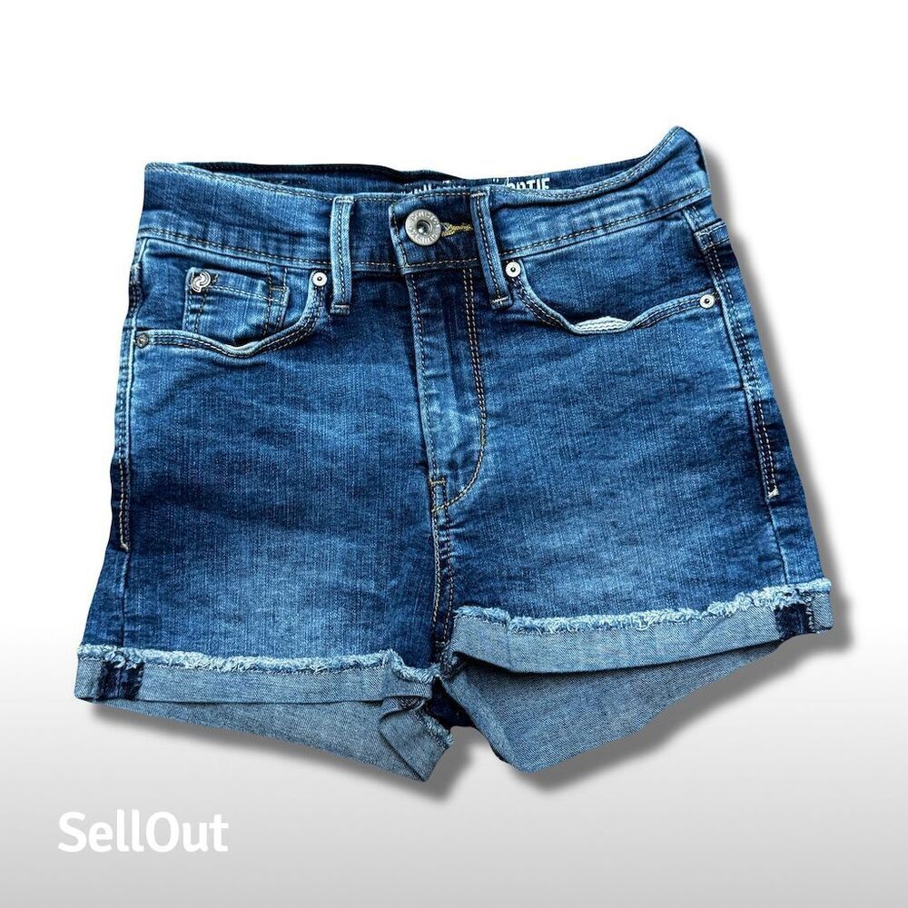 Levi's Denizen Women's Hi-Rise Shortie Blue Stretch Shorts Size 24